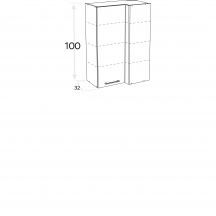 Szafka górna wisząca narożna 1 drzwi WRP70x40/100 KAMMONO F8 Szkic