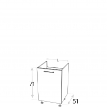Szafka pod zlewozmywak 1 drzwi DZ… .1 KAMMONO F8 Szkic