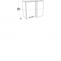 Szafka górna wisząca narożna 2 drzwi WRP70x40/61 KAMMONO F8 Szkic