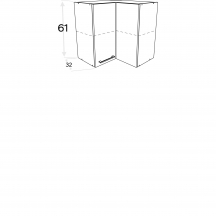 Szafka górna wisząca narożna 2 drzwi WRP60/61 KAMMONO F8 Szkic