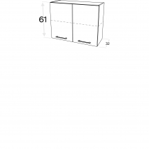 Szafka górna wisząca 2 drzwi W…/61 KAMMONO F8 Szkic