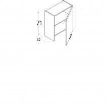 Szafka górna wisząca okapowa 1 drzwi WP60.1 Prawa KAMMONO F8 Szkic
