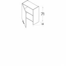 Szafka górna wisząca okapowa 1 drzwi WP60.1 Lewa KAMMONO F8 Szkic