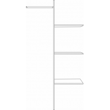 Przegroda do szafy M1 z trzema półkami MEDIOLAN Szkic