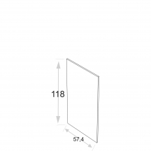 Bok nakładany 57,4 x 118 cm do typu frontu F.. KAMMONO Szkic