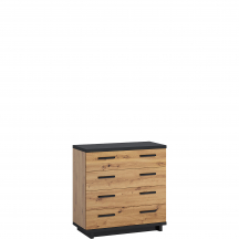 Komoda IN-02 Dąb Artisan / Czarny INES Podstawowe