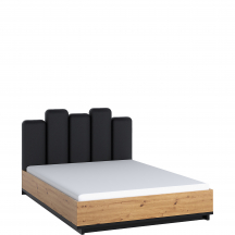 Łóżko 160 x 200 ze stelażem i pojemnikiem IN-05 Dąb Artisan / Czarny / tkanina GOMEZ 12 INES Podstawowe