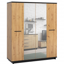 Szafa IN-10 Dąb Artisan / Czarny INES Podstawowe