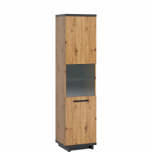 Witryna IN-11 Dąb Artisan / Czarny INES Podstawowe