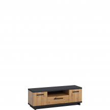 Szafka RTV IN-07 Dąb Artisan / Czarny INES Podstawowe