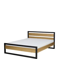 Łóżko drewniane dębowe 180 x 200 LK371 METAL Podstawowe