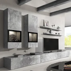 Meblościanka do salonu Jasny Beton 24O1BM10 TYP-10 BAROS Podstawowe