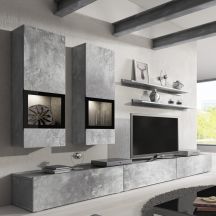 Meblościanka do salonu Jasny Beton 24O1BM10 TYP-10 BAROS Podstawowe