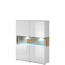 Komoda wysoka 2-drzwiowa Biały Połysk / San Remo 2494DW42 TYP-42 TOLEDO Podstawowe