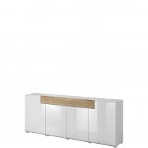 Komoda 4 drzwi 1 szuflada Biały Połysk / San Remo 2494DW25 TYP-25 TOLEDO Podstawowe