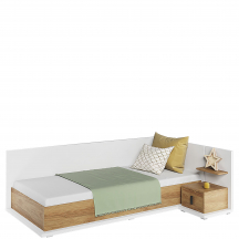 Łóżko 90 x 200 z materacem i pojemnikiem MS-09P Prawe SIMI Podstawowe