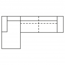 Narożnik z funkcją spania i z pojemnikiem REC-2DL NESTO Szkic
