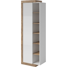 Wysoki regał z drzwiami Dąb Samdal / Biały Połysk 24BSKS05 TYP-05 SINTRA Podstawowe