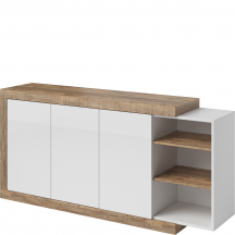 Komoda 3D 180 cm Dąb Samdal / Biały Połysk 24BSKS47 TYP-47 SINTRA Podstawowe