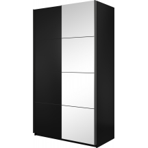 Szafa 2 drzwi przesuwnych z lustrami 120 cm czarna 22W01654 TYP-54 BETA Podstawowe