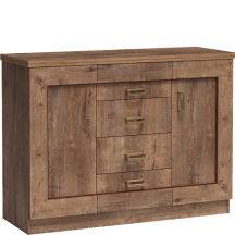 Komoda 120 cm 2 drzwi 4 szuflady Dąb Lefkas T-5 TADEUSZ DĄB LEFKAS Podstawowe