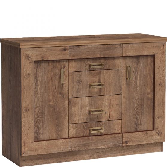 Komoda 120 cm 2 drzwi 4 szuflady Dąb Lefkas T-5 TADEUSZ DĄB LEFKAS Podstawowe