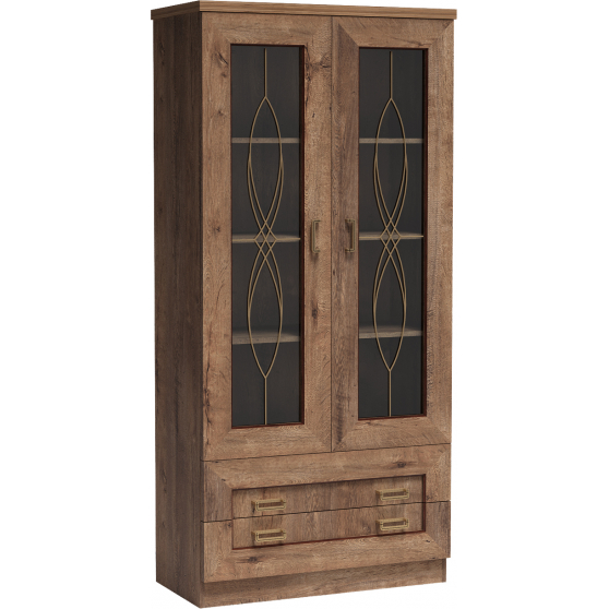 Klasyczna witryna do salonu 2-drzwiowa Dąb Lefkas T-8 TADEUSZ DĄB LEFKAS Podstawowe