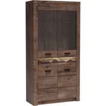 Duża witryna do salonu I-3 INDIANAPOLIS JESION CIEMNY Podstawowe