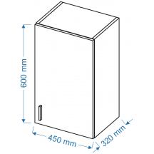 Szafka górna wisząca W 45/60 ECOMODEL Szkic