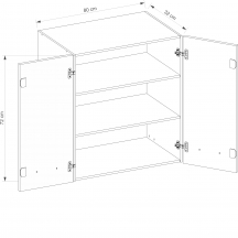 Szafka górna wisząca 80 cm CRE-43G CREATIVA Szkic
