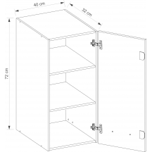 Szafka górna wisząca 40 cm CRE-31G CREATIVA Szkic