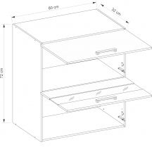 Szafka górna wisząca witryna 2 klapy 80 cm ECO-41G ECONO Szkic