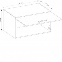 Szafka górna wisząca okapowa 1 klapa 60 cm FL-36G FAVORIT LATTE Szkic