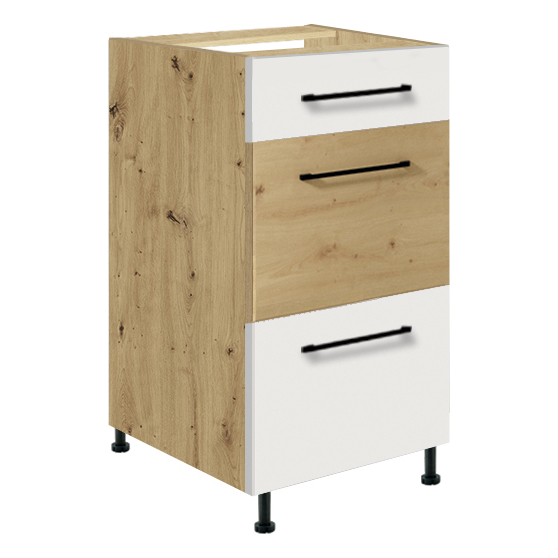Szafka dolna stojąca 3 szuflady 40 cm 8D INFINITY WHITE Podstawowe