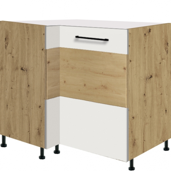 Szafka dolna stojąca narożna 1 drzwi Prawa 14D INFINITY WHITE Podstawowe