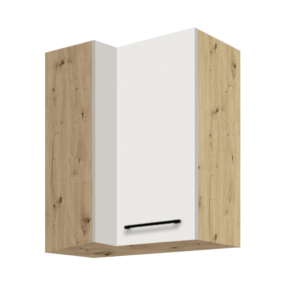 Szafka górna wisząca narożna 1 drzwi Prawa 45G INFINITY WHITE Podstawowe