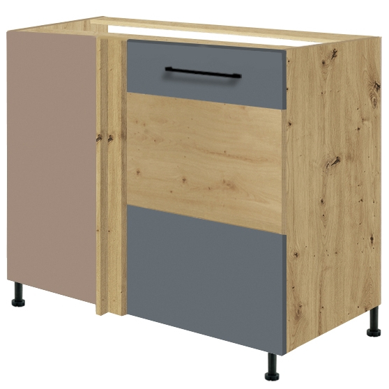 Szafka dolna stojąca narożna 1 drzwi Prawa 25D INFINITY GRAY Podstawowe