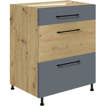 Szafka dolna stojąca 3 szuflady 60 cm IG-10D INFINITY GRAY Podstawowe