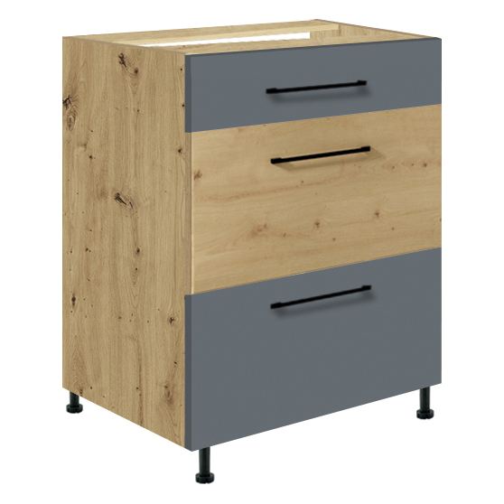 Szafka dolna stojąca 3 szuflady 60 cm IG-10D INFINITY GRAY Podstawowe