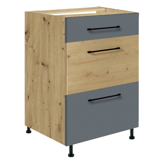 Szafka dolna stojąca 3 szuflady 50 cm 9D INFINITY GRAY Podstawowe