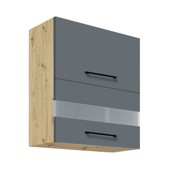 Szafka górna wisząca witryna 2 klapy 60 cm 40G INFINITY GRAY Podstawowe