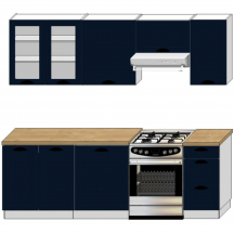 Zestaw mebli kuchennych 1,8/2,4 Biały / Granat Mat ADELE Podstawowe