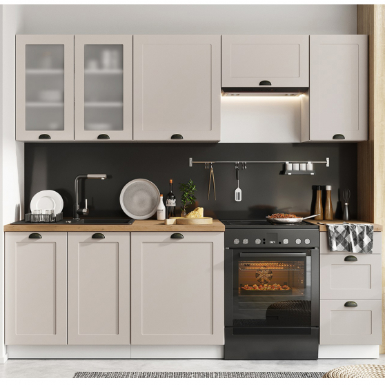 Zestaw mebli kuchennych 1,8/2,4 Biały / Coffee Mat ADELE Podstawowe