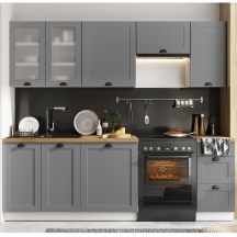 Zestaw mebli kuchennych 1,8/2,4 Biały / Szary Mat ADELE Podstawowe
