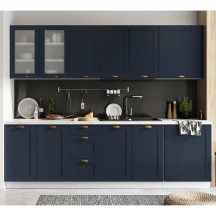 Zestaw mebli kuchennych 2,6 Biały / Granat Mat ADELE Podstawowe