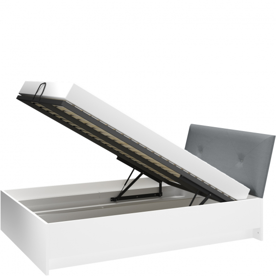 Łóżko 140 x 200 ze stelażem i pojemnikiem 13 LILLE Podstawowe
