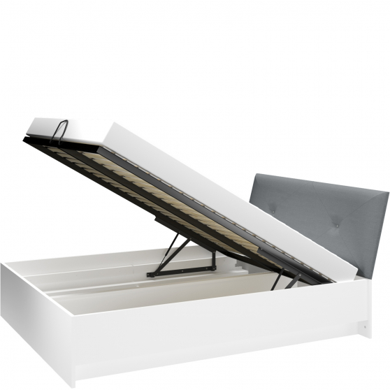 Łóżko 160 x 200 ze stelażem i pojemnikiem 14 LILLE Podstawowe