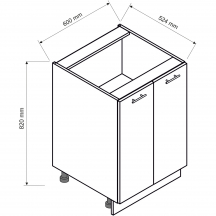 Szafka dolna 2 drzwi D.. DENIS Szkic (1)