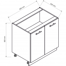 Szafka dolna 2 drzwi D.. BONO Szkic (2)