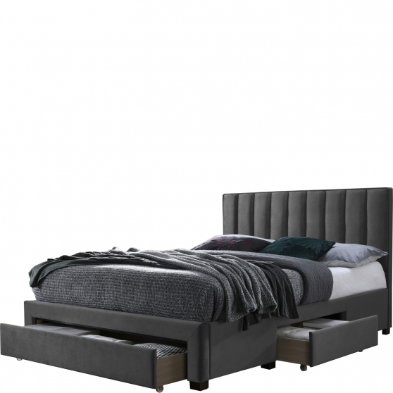 GRACE 160 popielaty Halmar Łóżko tapicerowane Podstawowe